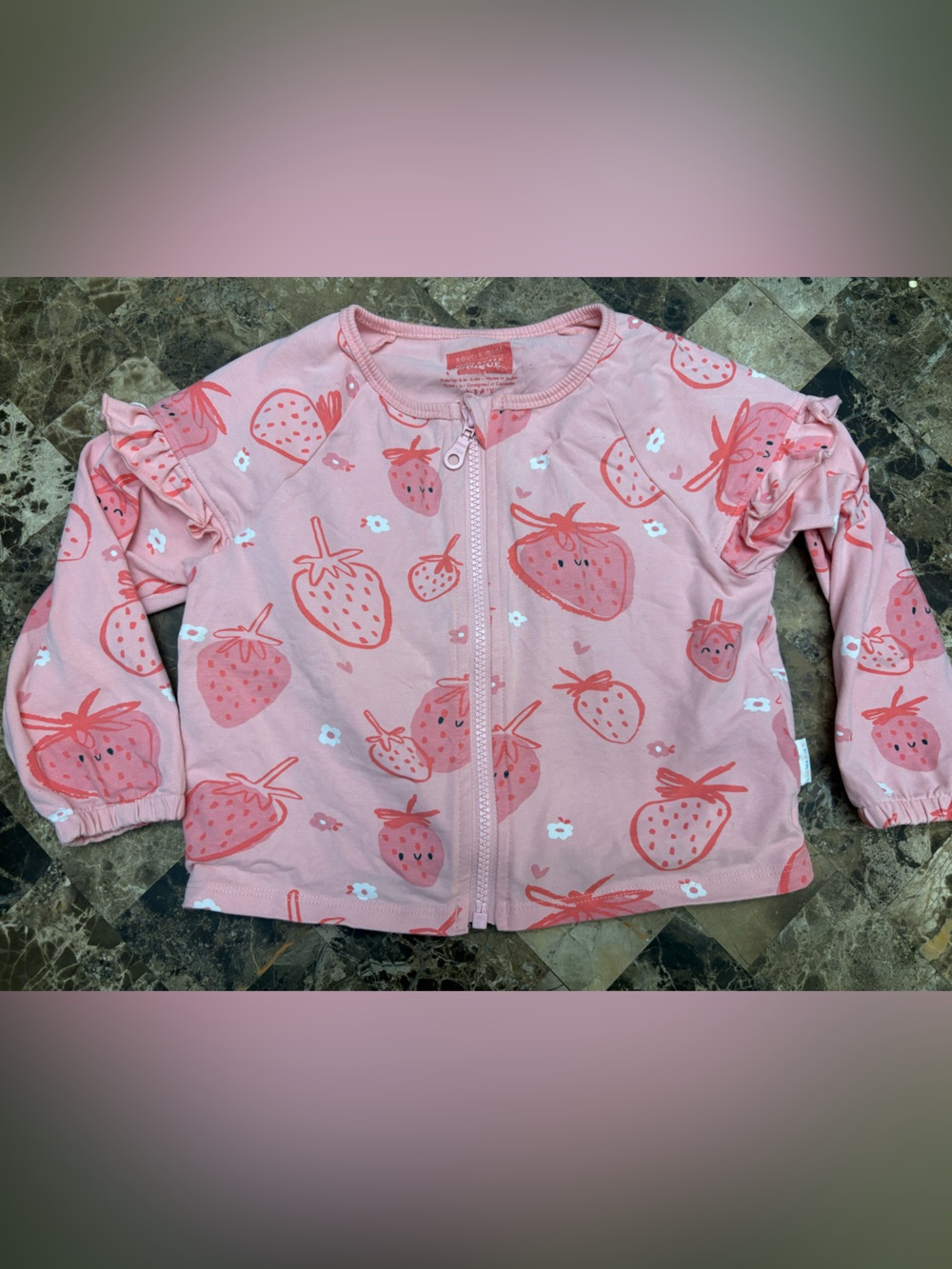 Souris mini Pink Strawberry Zip-Up Jacket 2-3 years